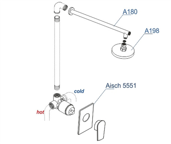 Душевая система WasserKRAFT A55180 Золото матовое
