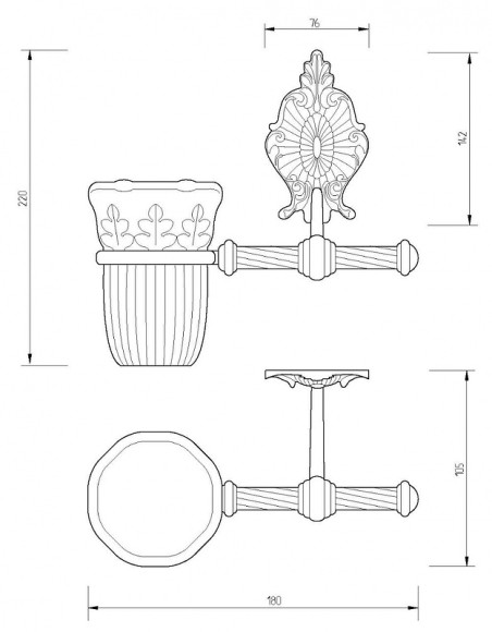 Стакан для зубных щеток Migliore Elisabetta 17018 Хром Стакан для зубных щеток Migliore Elisabetta 17018 Хром