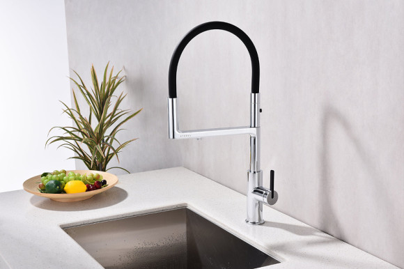 Смеситель для кухни Paulmark Tornado To213402-CR Хром Черный