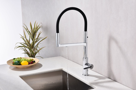 Смеситель для кухни Paulmark Tornado To213402-CR Хром Черный