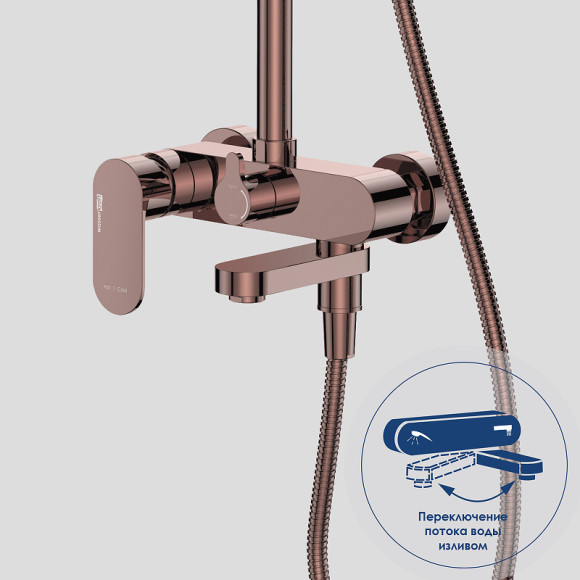 Душевая система WasserKRAFT Asphe A17301 Розовое золото