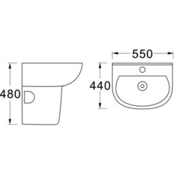 Раковина Aquatek 55 AQ5430-00 Белая Раковина Aquatek 55 AQ5430-00 Белая