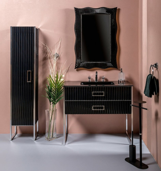 Тумба под раковину Boheme Armadi Art Monaco 100 866-100-BCR Черная Хром