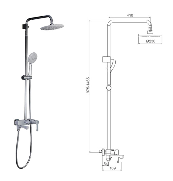 Душевая система Gappo G02-8 G2402-8 Белая Хром