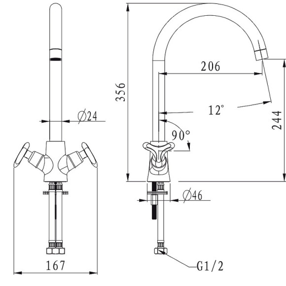 Смеситель для кухни Kaiser Trio 57033 Хром Смеситель для кухни Kaiser Trio 57033 Хром