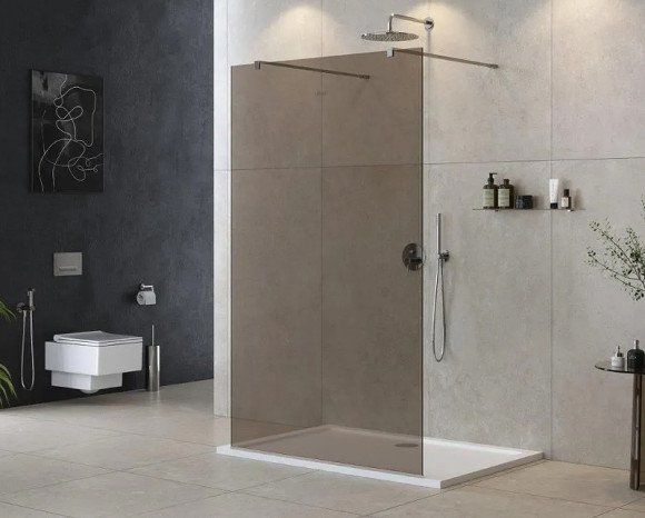 Душевая перегородка Cezares Liberta 120 LIBERTA-L-2-120-120-BR-Cr профиль Хром стекло бронзовое