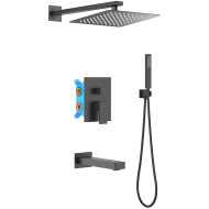 Душевая система Aquatek Либра AQ1673MB Черная матовая