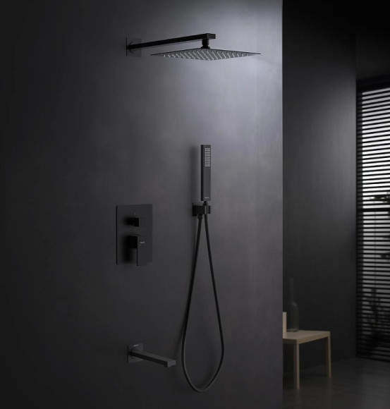 Душевая система Aquatek Либра AQ1673MB Черная матовая