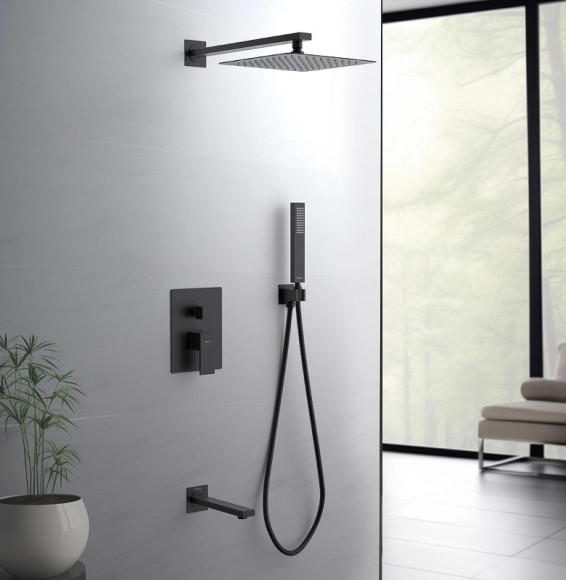 Душевая система Aquatek Либра AQ1673MB Черная матовая