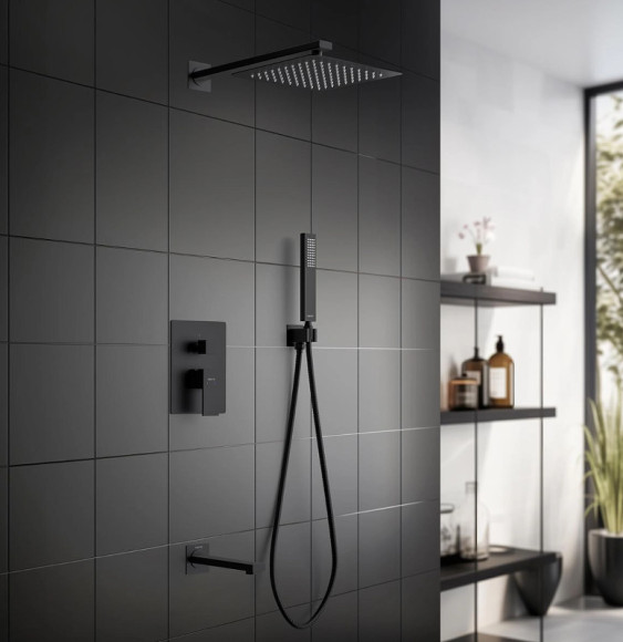 Душевая система Aquatek Либра AQ1673MB Черная матовая