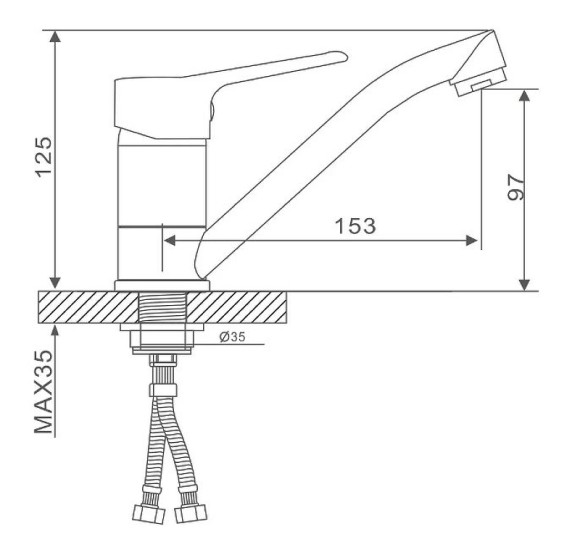 Смеситель для кухни Gappo G36 G4536 Хром