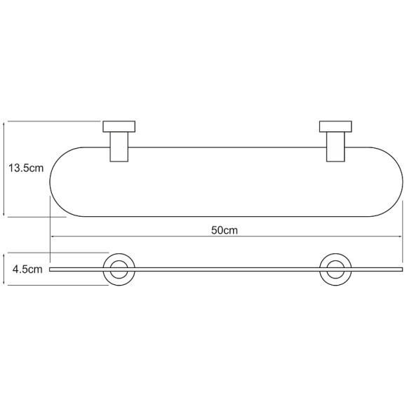 Стеклянная полка WasserKRAFT Donau K-9424 Хром Стеклянная полка WasserKRAFT Donau K-9424 Хром