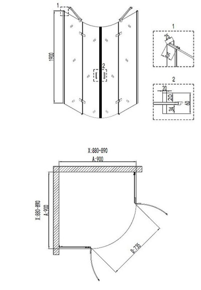 Душевой уголок Niagara Nova 90х90 NG-6615-08 профиль Хром стекло прозрачное Душевой уголок Niagara Nova 90х90 NG-6615-08 профиль Хром стекло прозрачное