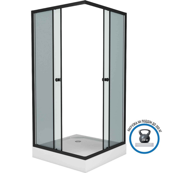 Душевой уголок Niagara Eco 100х100 NG-010-14QT профиль Черный стекло тонированное Душевой уголок Niagara Eco 100х100 NG-010-14QT профиль Черный стекло тонированное