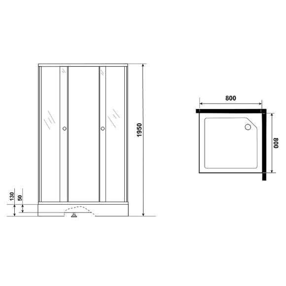 Душевой уголок Niagara Eco 100х100 NG-010-14QT профиль Черный стекло тонированное Душевой уголок Niagara Eco 100х100 NG-010-14QT профиль Черный стекло тонированное