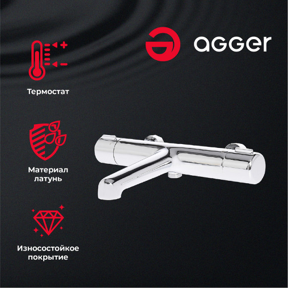 Душевая система Agger Thermo A2493500 с термостатом Хром