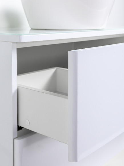 Тумба с раковиной Orange Otto 75 Ot-75TuGLASS+B08-360W подвесная Белый глянец