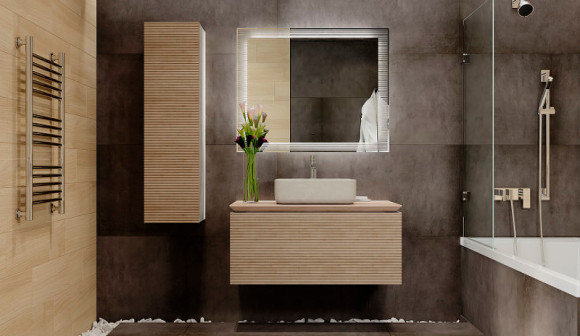 Зеркало Jorno Karat 100 Kar.02.100/P/W с подсветкой с бесконтактным выключателем