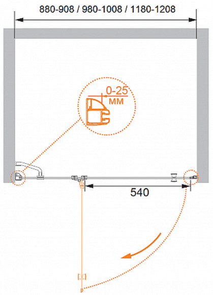 Душевая дверь Cezares Verona 120 VERONA-W-B-12-120-C-Cr профиль Хром стекло прозрачное