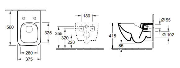 Унитаз Villeroy&Boch Venticello 4611RSR1 подвесной с сиденьем Микролифт Унитаз Villeroy&Boch Venticello 4611RSR1 подвесной с сиденьем Микролифт
