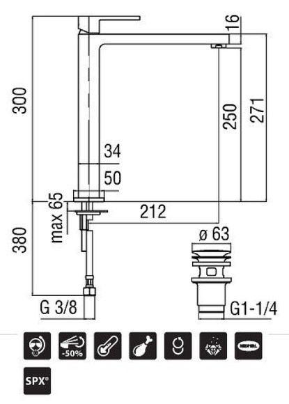 Смеситель для раковины Nobili Up UP94128/2CR Хром Смеситель для раковины Nobili Up UP94128/2CR Хром