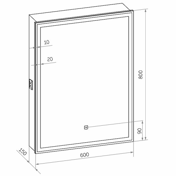 Зеркальный шкаф Континент Allure LED 60 R МВК005 с подсветкой Белый Зеркальный шкаф Континент Allure LED 60 R МВК005 с подсветкой Белый