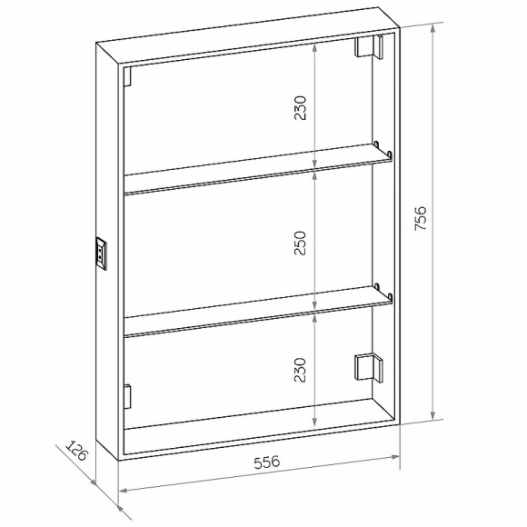 Зеркальный шкаф Континент Allure LED 60 R МВК005 с подсветкой Белый Зеркальный шкаф Континент Allure LED 60 R МВК005 с подсветкой Белый