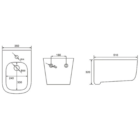 Биде Aquatek Лугано AQ1002-00 подвесное Белое