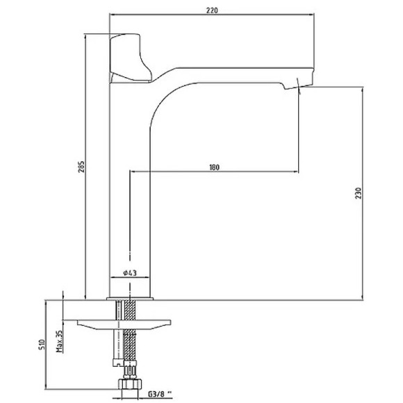 Смеситель для раковины E.C.A. Myra 104308984EX Красный