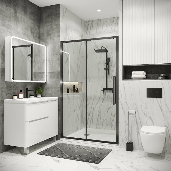 Душевая дверь Grossman Cosmo 130 100.K33.02.130.42.00 профиль Графит сатин стекло прозрачное Душевая дверь Grossman Cosmo 130 100.K33.02.130.42.00 профиль Графит сатин стекло прозрачное