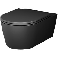 Унитаз AM.PM Func FlashClean C8F1701MBSC подвесной Черный матовый с сиденьем Микролифт Унитаз AM.PM Func FlashClean C8F1701MBSC подвесной Черный матовый с сиденьем Микролифт