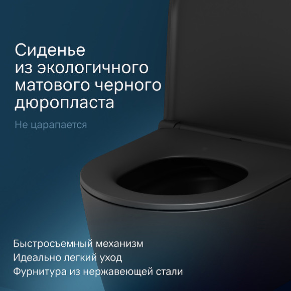 Унитаз AM.PM Func FlashClean C8F1701MBSC подвесной Черный матовый с сиденьем Микролифт