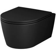 Унитаз AM.PM Func FlashClean C8F1700MBSC подвесной Черный матовый с сиденьем Микролифт Унитаз AM.PM Func FlashClean C8F1700MBSC подвесной Черный матовый с сиденьем Микролифт