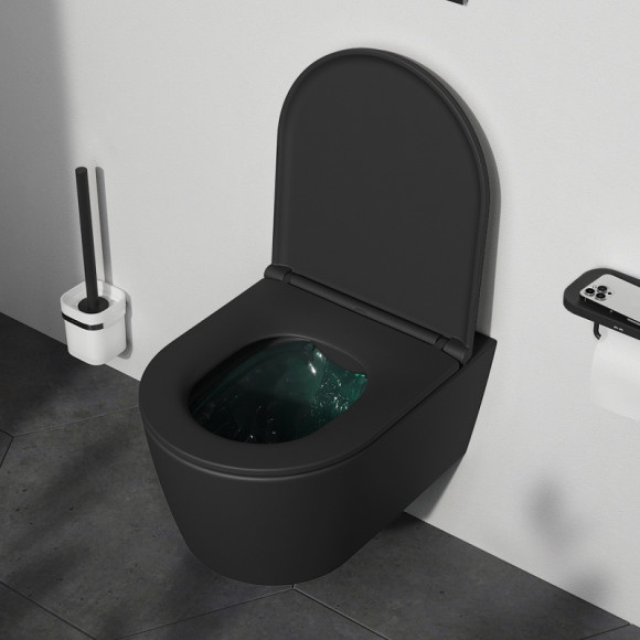 Унитаз AM.PM Func FlashClean C8F1700MBSC подвесной Черный матовый с сиденьем Микролифт