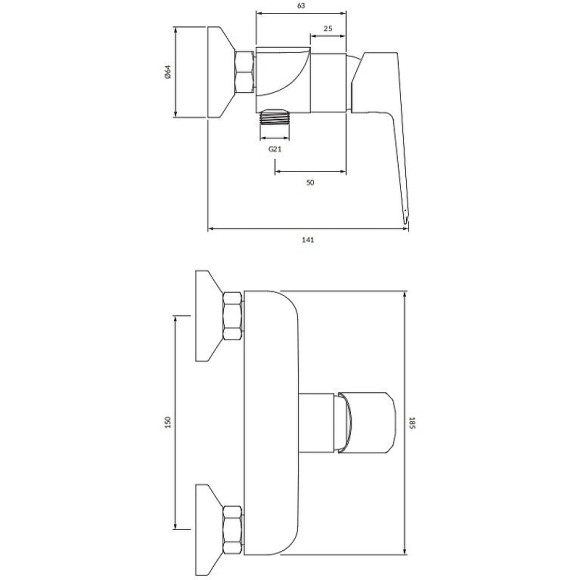 Смеситель для душа Omnires Astoria AS5640CR Хром Смеситель для душа Omnires Astoria AS5640CR Хром