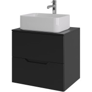 Тумба с раковиной Orange Line 60 Li-60TubMDF+B02-460W подвесная Черная матовая