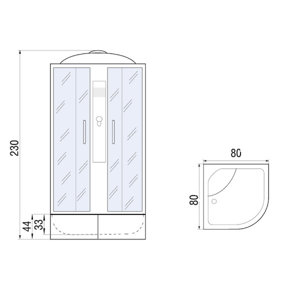 Душевая кабина River Desna XL 80x80 MT 10000006139 с поддоном Душевая кабина River Desna XL 80x80 MT 10000006139 с поддоном