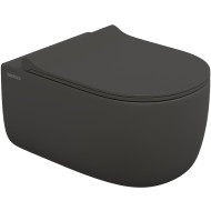 Унитаз Berges Ego XL 083218 подвесной Антрацит матовый с сиденьем Микролифт Унитаз Berges Ego XL 083218 подвесной Антрацит матовый с сиденьем Микролифт