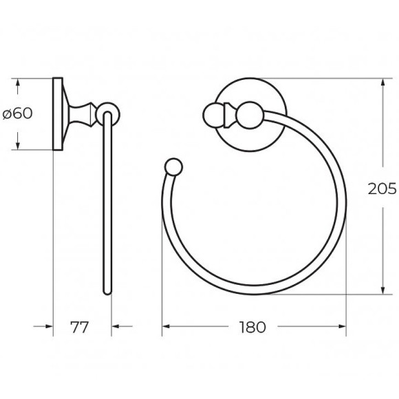 Полотенцедержатель Art&Max Antic Crystal AM-2680SJ-Do Золото