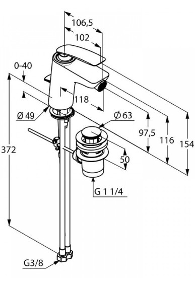 Смеситель для биде Kludi Balance 522160575 Хром