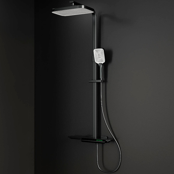 Душевая система RGW Shower Panels SP-34B 51140134-04 с термостатом Черная матовая