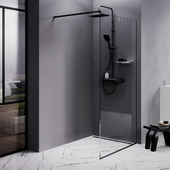 Душевая перегородка AM.PM Func 100 W84WI-100-F1-BTE профиль Черный стекло прозрачное Душевая перегородка AM.PM Func 100 W84WI-100-F1-BTE профиль Черный стекло прозрачное