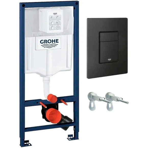 Комплект унитаза AQUAme AQM2002 с инсталляцией Grohe Rapid SL 38811KF0 с сиденьем Микролифт и Черной матовой клавишей смыва Комплект унитаза AQUAme AQM2002 с инсталляцией Grohe Rapid SL 38811KF0 с сиденьем Микролифт и Черной матовой клавишей смыва
