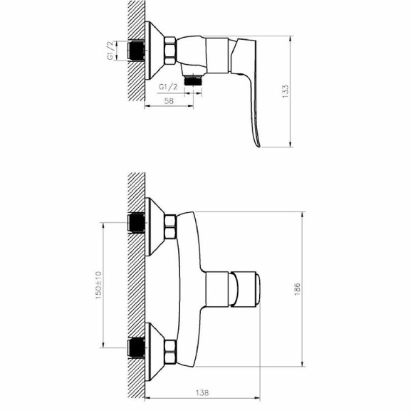 Смеситель для душа Agger Nice A2520000 Хром