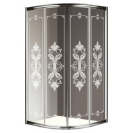 Душевой уголок Cezares Giubileo R2 90x90 GIUBILEO-R-2-90-SCORREVOLE-CP-Cr профиль Хром стекло прозрачное с матовым рисунком