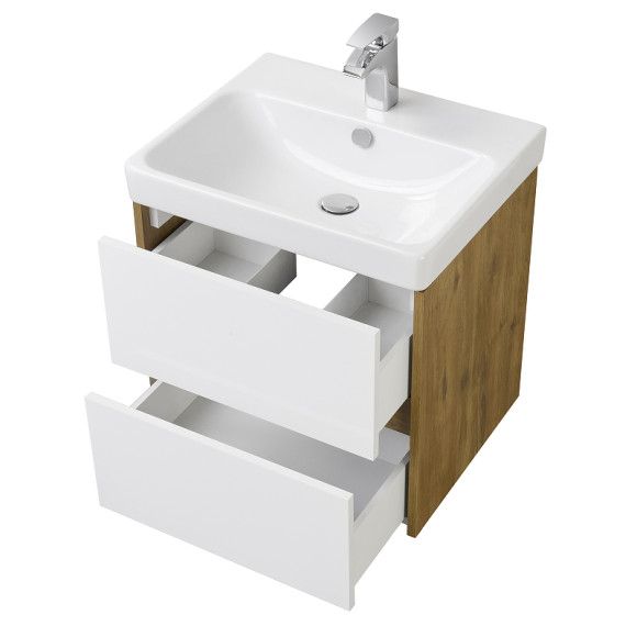 Тумба под раковину Aquaton Сканди 55 1A251701SDZ90 подвесная Белый Дуб рустикальный