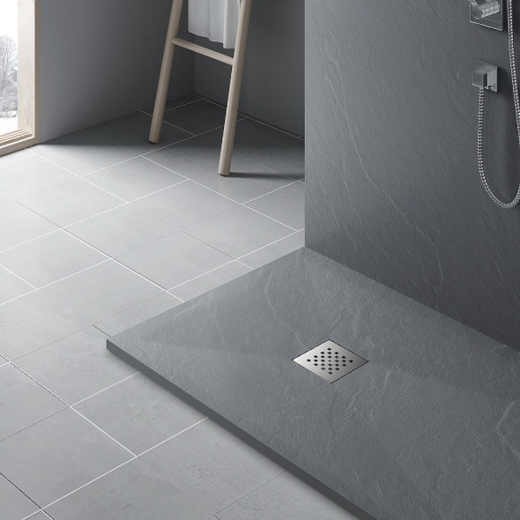 Душевой поддон из искусственного камня Vincea 90x90 VST-4SR9090G Серый