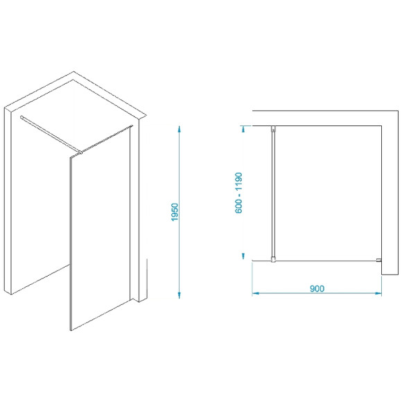 Душевая перегородка RGW Walk In WA-002W 90 35100209-15 профиль Белый стекло прозрачное