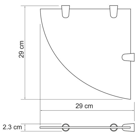 Стеклянная полка WasserKRAFT K-533PB угловая Черная глянцевая Стеклянная полка WasserKRAFT K-533PB угловая Черная глянцевая