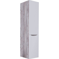 Шкаф пенал Grossman Талис 35 303508 подвесной с бельевой корзиной Бетон пайн Белый глянец